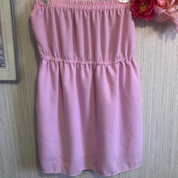 Strapless Hmong inspired short mini dress pink - Picture 3 of 5